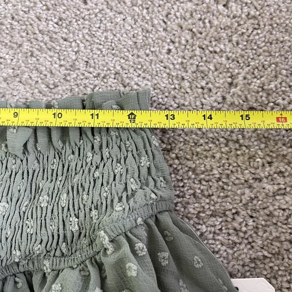 Altar'd State Skort Womens Small Green Polka Dot Ruffle Tiered Mini Chiffon